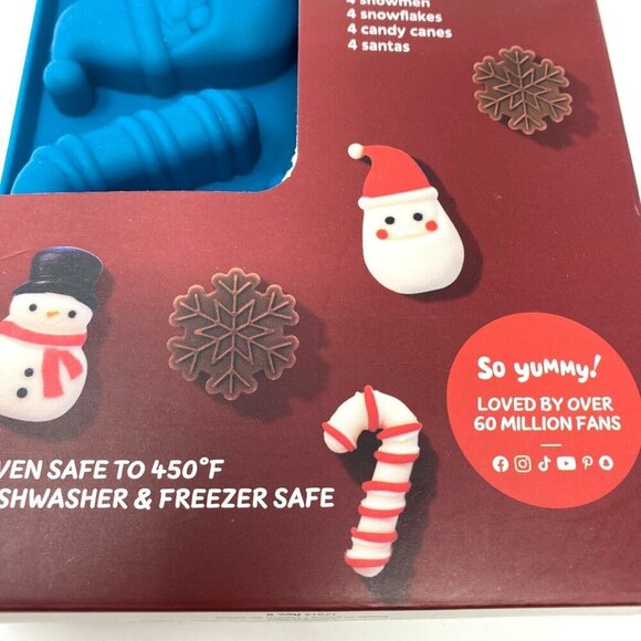 So Yummy Bella 2pc Chocolate Mold Set Snowman Santa Snowflakes Candy Canes - Picture 6 of 7